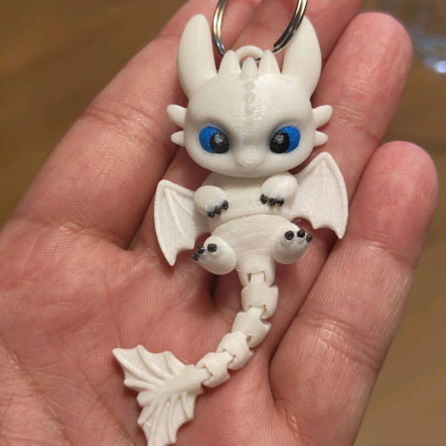 Night Fury & Light Fury 3D printed keychain couple set, new