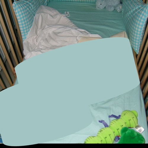 IKEA baby cot used 70x140 blue and natural beech wood