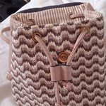 Backpack bag used, beige with inner zip pocket