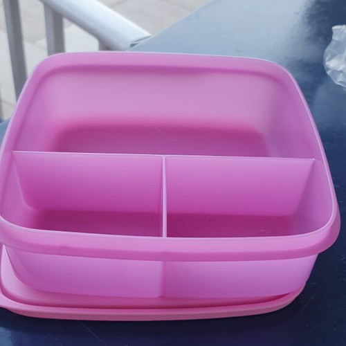 Tupperware food container 590 ml pink and purple