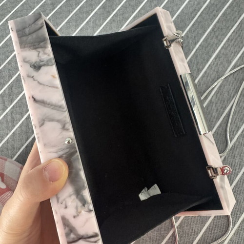 Zara marble hard case clutch bag like new, shoulder chain