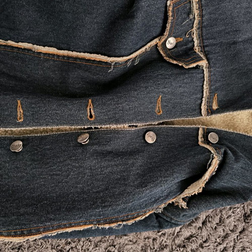 Ysatis jean jacket like new, blue, size S/M with wool lining
