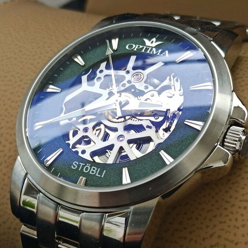 Optima Stobli Skeleton Swiss Automatic Watch new