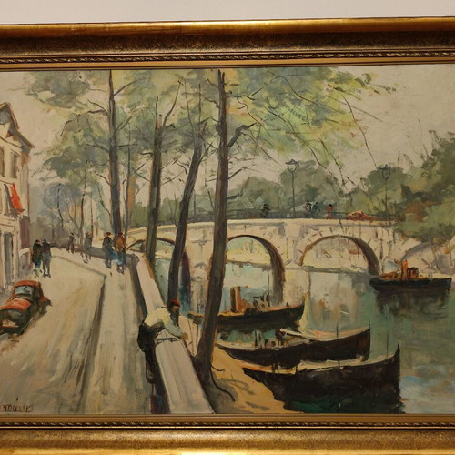 Painting oil painting by Dora Bouki like new with frame