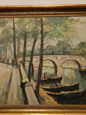 Painting oil painting by Dora Bouki like new with frame