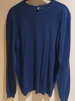 United Colors of Benetton men's sweater used, blue, size Large