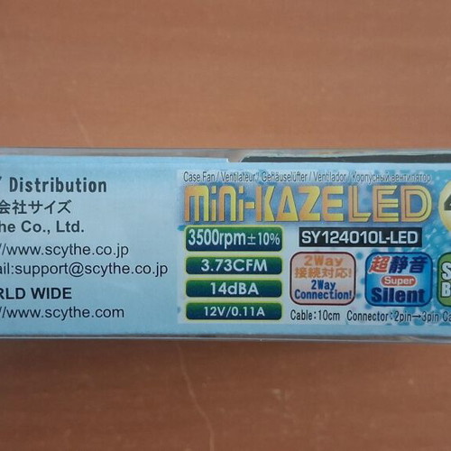 Scythe Mini Kaze SY124010L-LED 40mm Blue LED Fan new