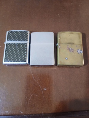 Zippo lighters used, set of 3, genuine