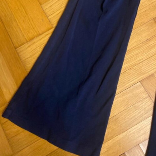 Bershka flared pants, navy blue, high-waisted, size XS