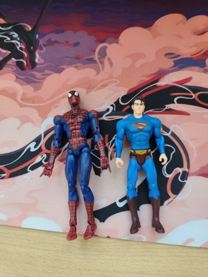 Vintage Spiderman and Superman action figures