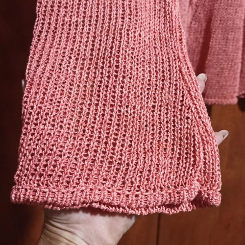Knitted summer sweater coral color size S like new
