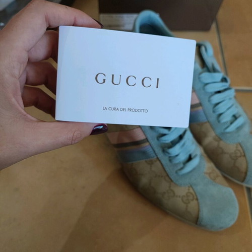 Gucci sneakers like new, size 40.5, pink and turquoise