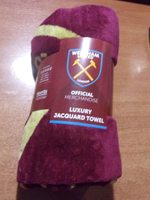 West Ham Luxury Towel official new, 100% cotton, 75x150 cm