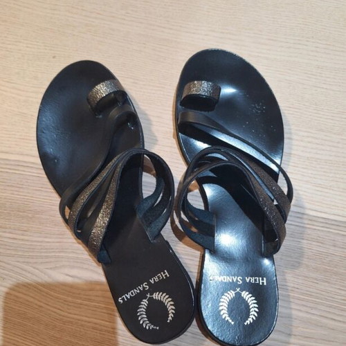 Black sandals size 38, worn once