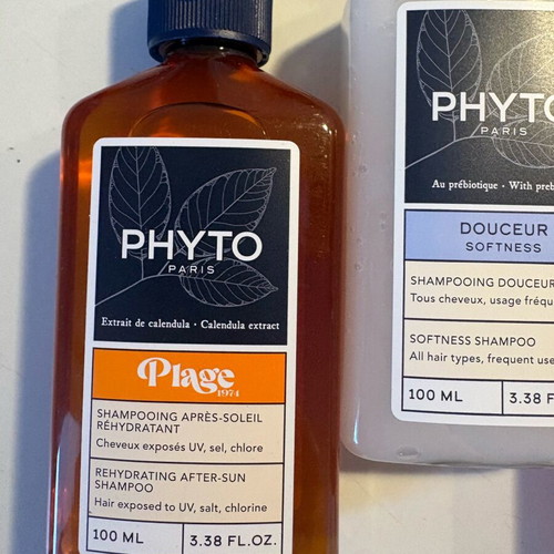 Phyto shampoo travel size set new, 3 bottles 100 ml