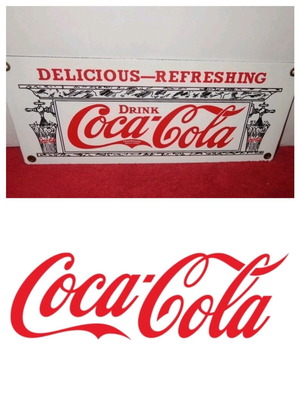 Coca-Cola metal and porcelain advertising sign like new vintage