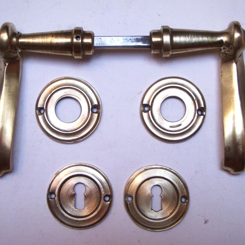 French door handle used, brass 19th century