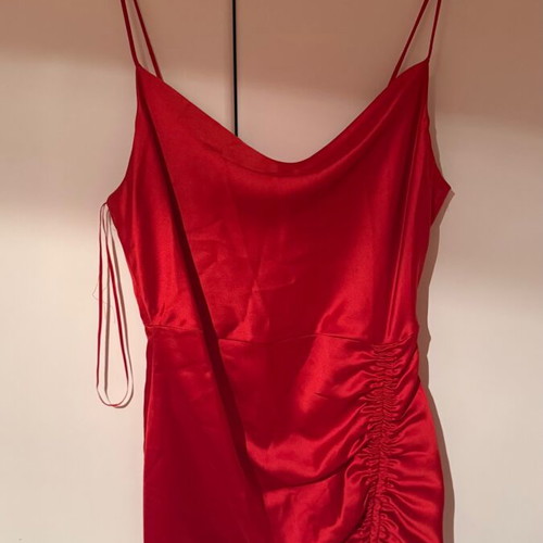 Zara red satin mini dress, size L