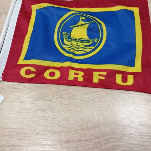 Corfu flag with pole new (29x20cm)