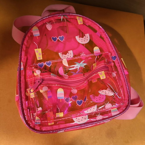 Summer transparent backpack pink, like new
