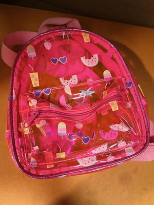 Summer transparent backpack pink, like new