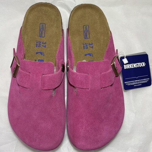 Birkenstock Boston BS Rose Red Suede Clogs brand new with tags
