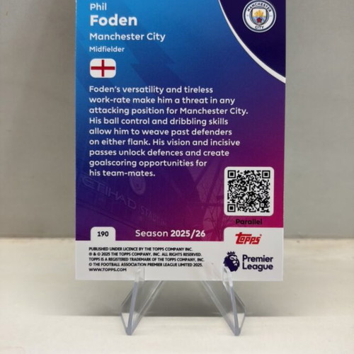 Topps Premier League 2025/26 Man City Phil Foden Silver new