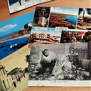 4 ταχυδρομικές κάρτες των Χανίων 1900 - 1960  Καρτ Ποστάλ