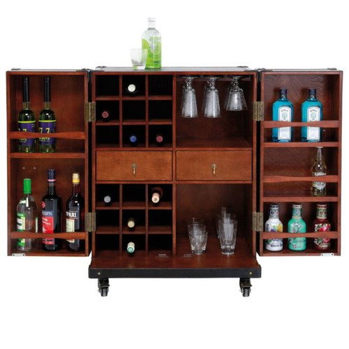 Colonial Trunk bar vintage style with multiple functions