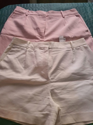 Zara women's high-waisted shorts like new, white and pink