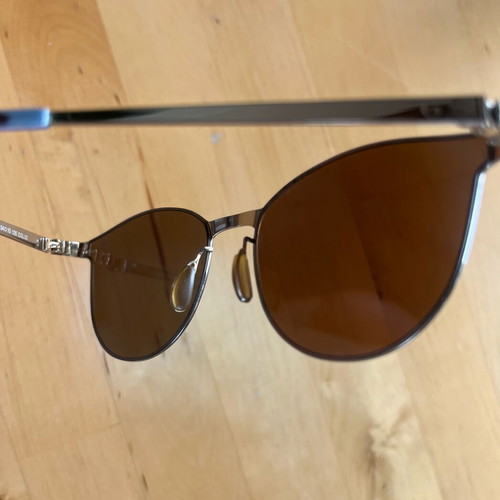 Byblos sunglasses used with metal frame and blue mirror lenses