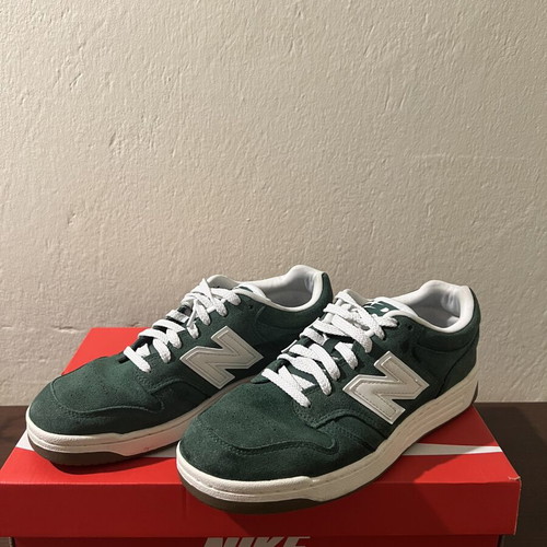 New Balance 480 sneakers size 40.5, dark green and white