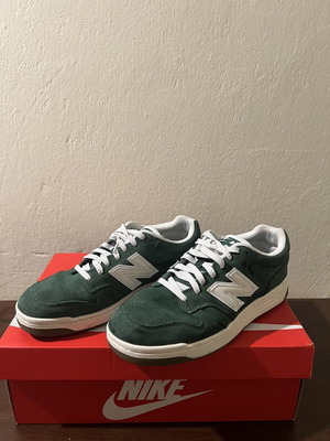 New Balance 480 sneakers size 40.5, dark green and white
