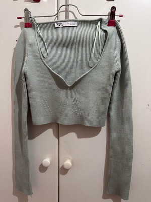 Zara crop top like new, turquoise, size S