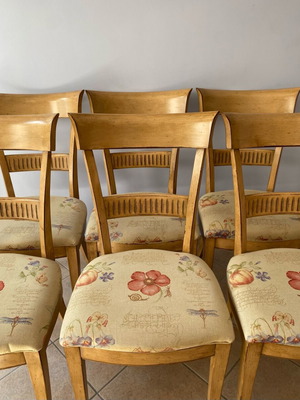 Roche Bobois chairs set of 6, solid wood and artificial aging