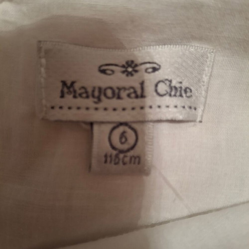Mayoral blouse for girl 6 years new, white with grey bows