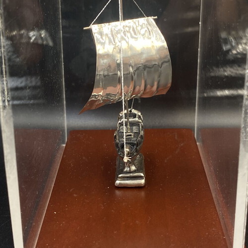 Silver miniature ship Le Superbe like new, decorative 925° silver