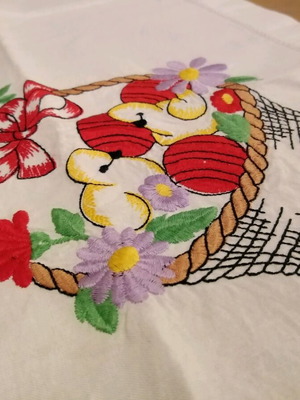 Handmade Easter tablecloth like new with hand embroidery