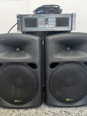 Xtreme Europa Audio 15' passive professional speakers with Peavey amplifier