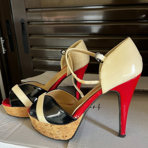 High Heeled Sandals Adam's Shoes used, multicolor, size 37