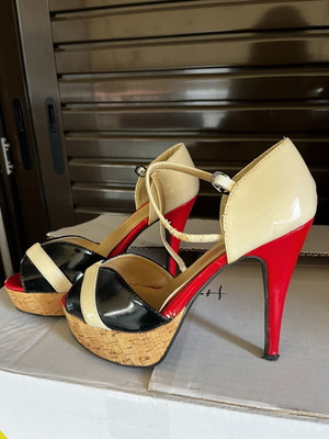 High Heeled Sandals Adam's Shoes used, multicolor, size 37