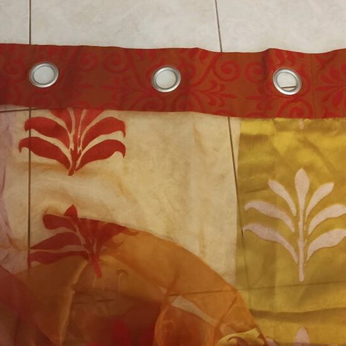 Organza curtains 2 pieces 3x2.6 m with border and rings