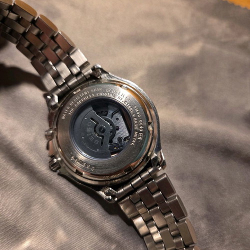 Seiko Kinetic Open Μovement 5M42-0C40 μεταχειρισμένο ανδρικό ρολόι ασημί