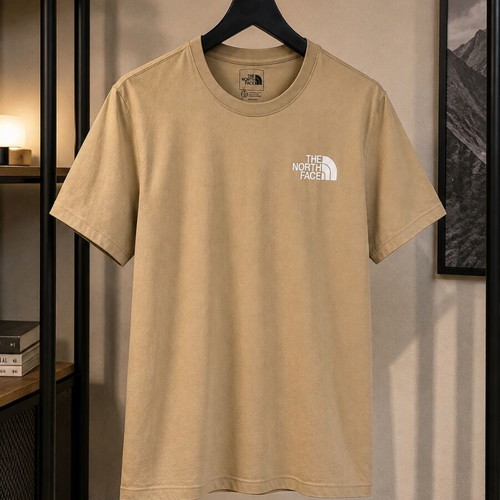 The North Face beige T-shirt size S, Never Stop Exploring