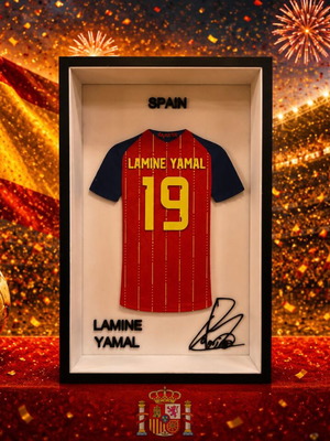 Fifa Worldcup 2026 Lamine Yamal Jersey Shadow Box Frame