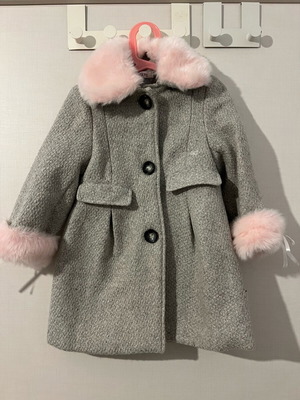 Sam 0 13 girls' grey coat like new, size 4 years