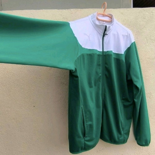 Puma jacket genuine men's vintage XL used, white and green