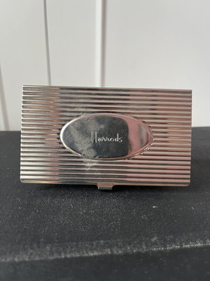 Vintage Harrods Silver Plated Card Holder used, Art Deco design