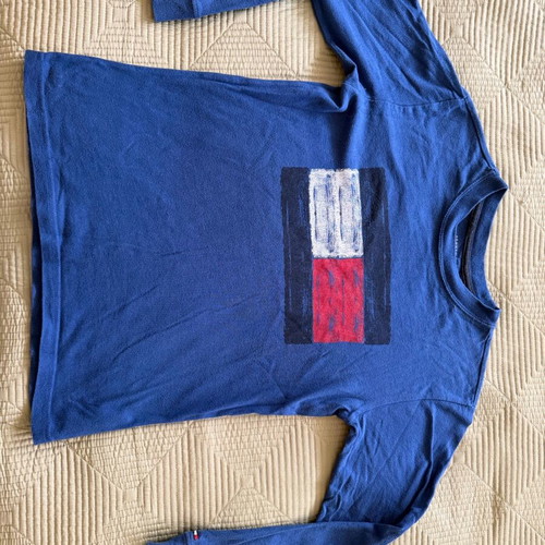 Tommy Hilfiger kids long-sleeve shirt used, size S, blue
