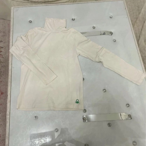 Benetton Cotton Turtleneck Like New, White, Size 140 cm